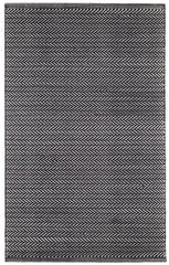 Herringbone Handwoven Indoor/Outdoor Rug | Black/Ivory