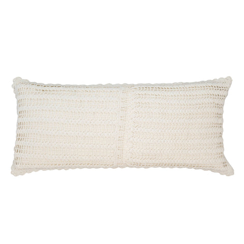 Marigot Crochet Ivory Decorative Pillow Cover