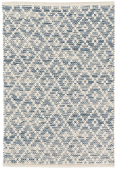 Melange Diamond Handwoven Cotton Rug | Blue