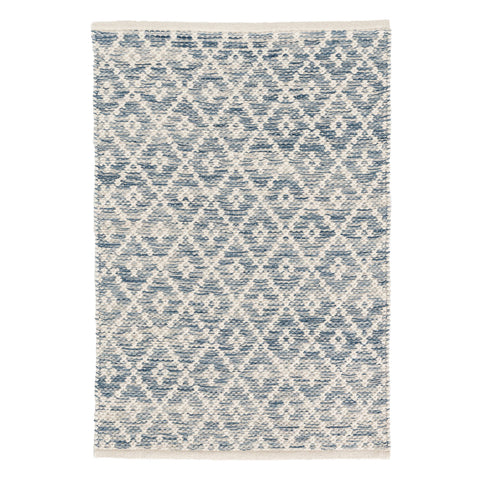 Melange Diamond Blue Handwoven Cotton Rug