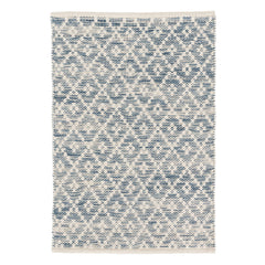 Melange Diamond Blue Handwoven Cotton Rug