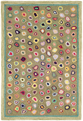 Cat's Paw Hand Micro Hooked Wool Rug | Sage