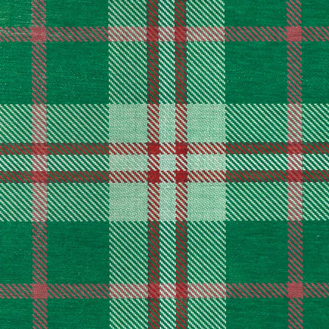 Jolly Plaid Green Machine Washable Rug Swatch