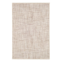 Crosshatch Ivory Hand Micro Hooked Wool Custom Rug