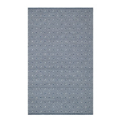 Geo Diamond Blue/Ivory Handwoven Wool Rug