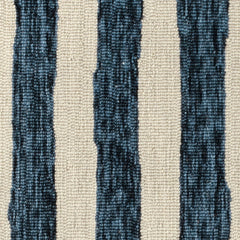 Silas Stripe Navy Hand Micro Hooked Wool Rug Swatch