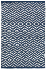 Diamond Handwoven Indoor/Outdoor Rug | Navy/Ivory