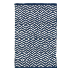 Diamond Navy/Ivory Handwoven Indoor/Outdoor Rug