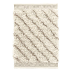 Moroccan Lines Grey Handwoven Performance Rug