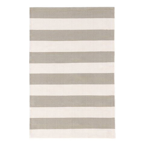 Catamaran Stripe Platinum/Ivory Handwoven Indoor/Outdoor Rug