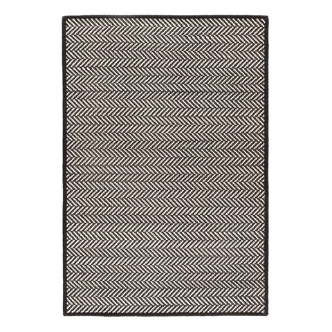 Herringbone Black/Ivory Handwoven Indoor/Outdoor Custom Rug