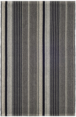 Alfie Ticking Handwoven Cotton Rug | Black