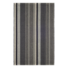 Alfie Ticking Black Handwoven Cotton Rug