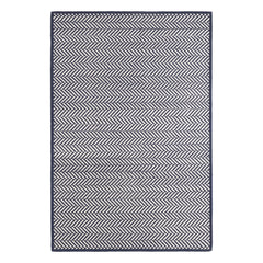 Herringbone Navy/Ivory Handwoven Indoor/Outdoor Custom Rug