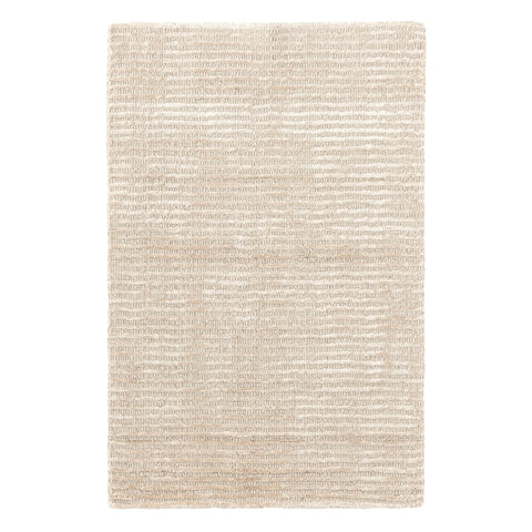 Cut Stripe Ivory Hand Knotted Viscose/Wool Rug