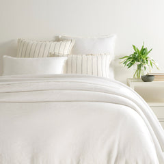 Faye Linen Dove White Duvet Cover