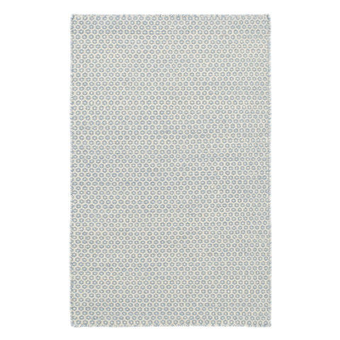 Honeycomb French Blue/Ivory Handwoven Wool Rug