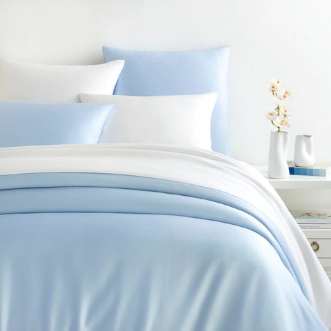 Silken Solid Soft Blue Duvet Cover