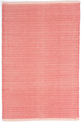 Herringbone Handwoven Cotton Rug | Coral