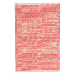 Herringbone Coral Handwoven Cotton Rug