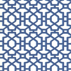 Chinois Lattice Navy Wallpaper Swatch