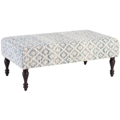 Melange Diamond Blue Rug Ottoman Frame