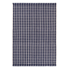 Gridiron Navy Handwoven Indoor/Outdoor Rug