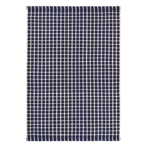 Gridiron Navy Handwoven Indoor/Outdoor Rug