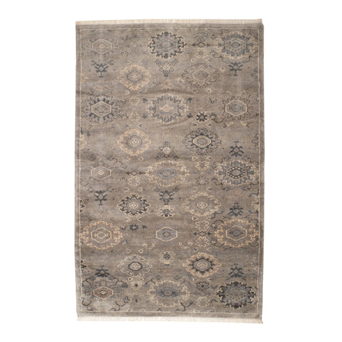 Lila Grey Hand Knotted Wool Rug