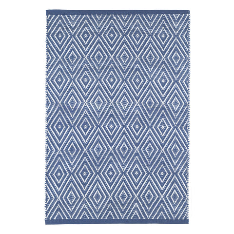 Diamond Denim/White Handwoven Indoor/Outdoor Rug