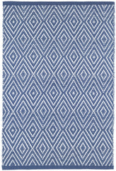 Diamond Handwoven Indoor/Outdoor Rug | Denim/White