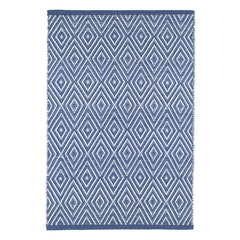 Diamond Denim/White Handwoven Indoor/Outdoor Rug