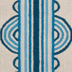 Button Blue Hand Micro Hooked Wool Rug Swatch