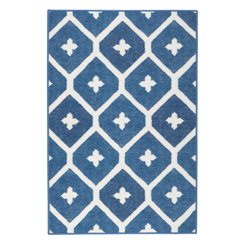 Elizabeth Navy Machine Washable Rug