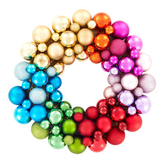 Rainbow Ball Wreath