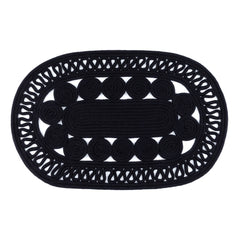 Audrey Black Handwoven Indoor/Outdoor Oval Rug