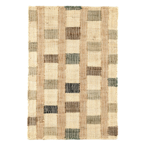 Mosaic Blue Handwoven Jute Rug