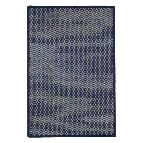 Honeycomb Indigo/Grey Handwoven Wool Custom Rug