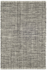 Marled Handwoven Cotton Rug | Black