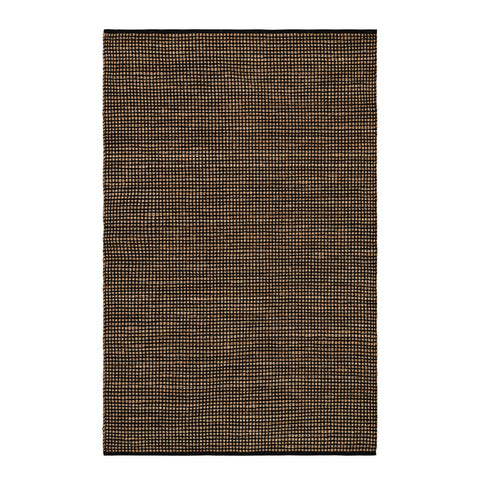 Gravel Black/Natural Handwoven Jute Rug