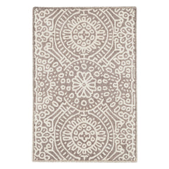 Temple Taupe Hand Micro Hooked Wool Custom Rug