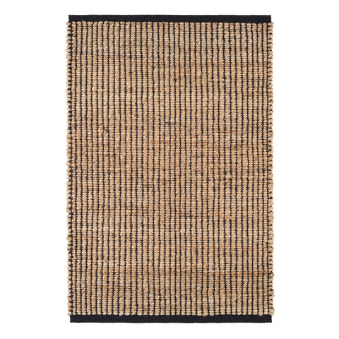 Gridwork Black Handwoven Jute Rug