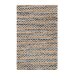 Geometric Rag Denim Handwoven Jute Rug