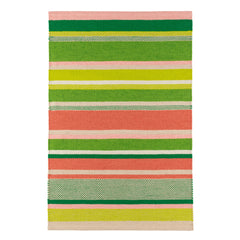 Seed Stitch Stripe Watermelon Handwoven Indoor/Outdoor Rug