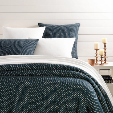 Catalina Slate Blue Matelasse Coverlet