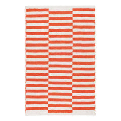 Sailing Stripe Tangerine Handwoven Indoor/Outdoor Rug