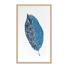 Indigo Block Print Leaf 1 Wall Art