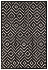 Diamond Handwoven Indoor/Outdoor Custom Rug | Black/Ivory