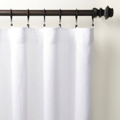 Stone Washed Linen White Curtain Panel