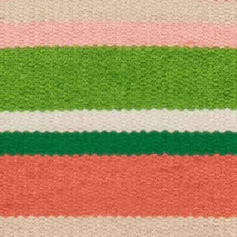 Seed Stitch Stripe Watermelon Handwoven Indoor/Outdoor Rug Swatch